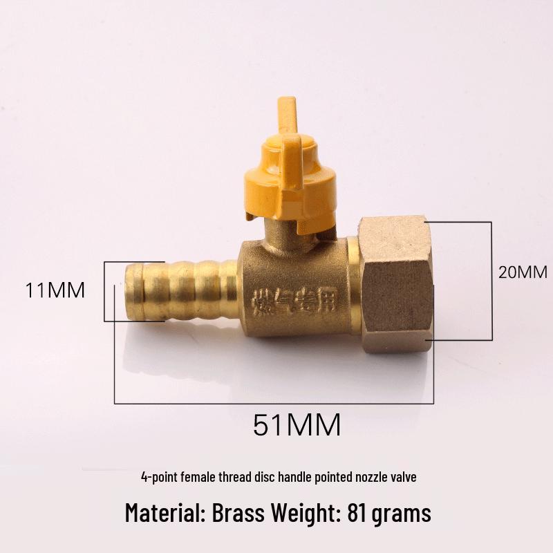 Thickened Double Male Thread Gas Valve for Natural Gas, 4-Point