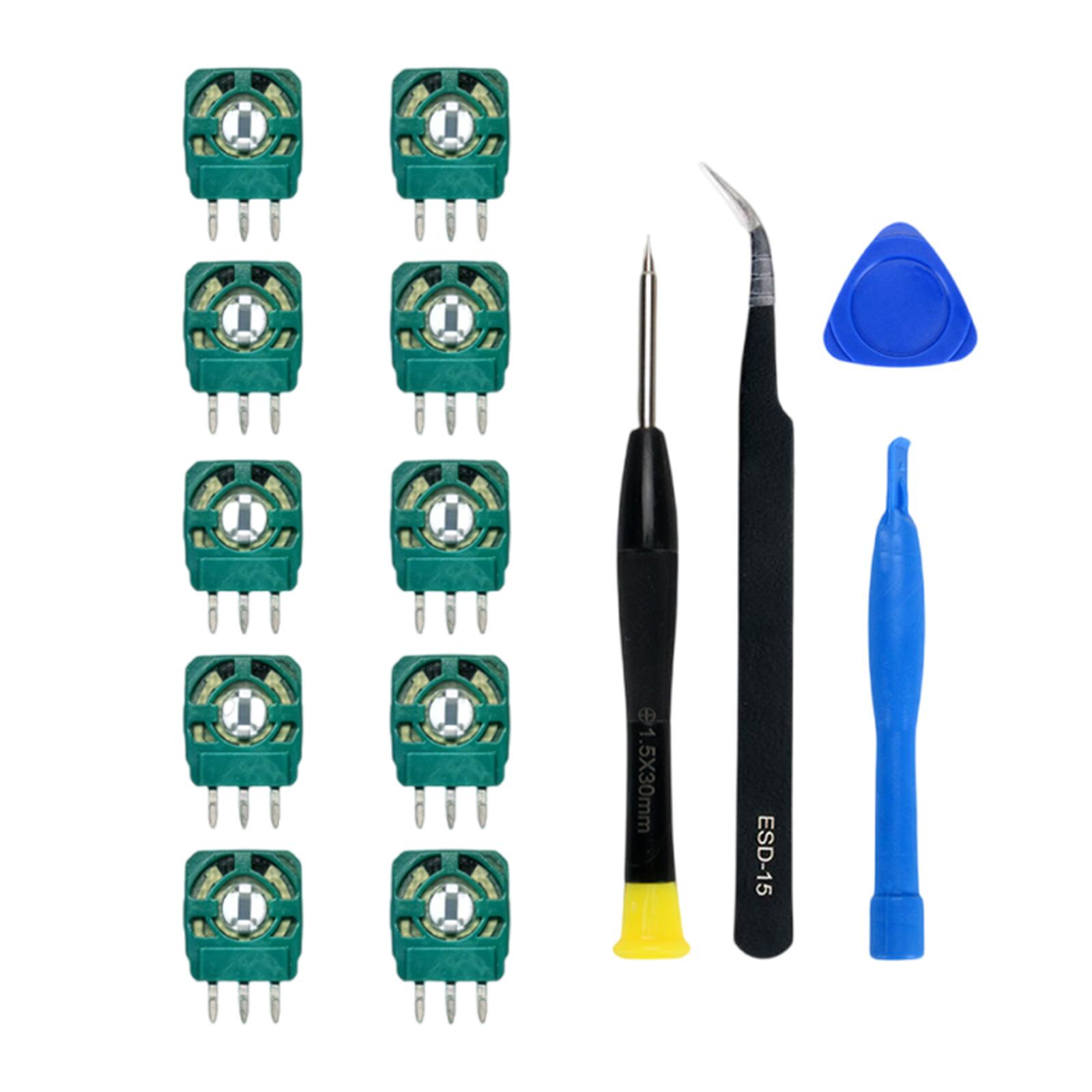 

Replacement Trim Resistor 10pcs 2K3 Ohm Potentiometer Thumbstick Module with Screwdriver Tweezer Pry Bar 1