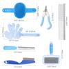 8pcs/set Rabbit Grooming Kit Rabbit Brush for Shedding with Bunny Nail Clipper and Pet Combs Bath Massage Glove Brush for Pets
