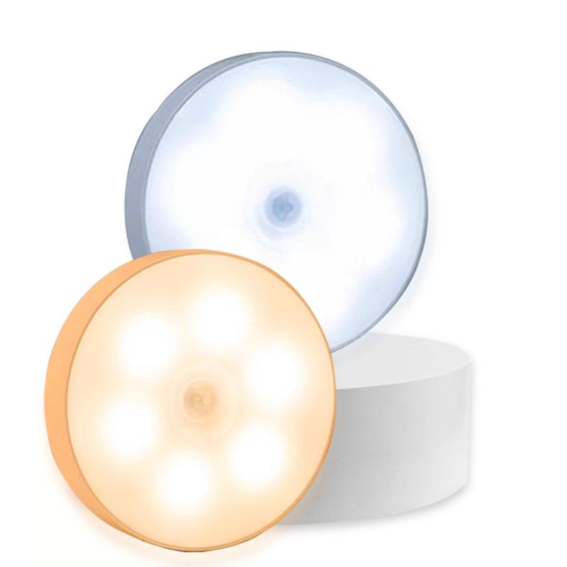 

2 шт. светодиодный светильник с датчиком движения, ночник для декора комнаты, USB, перезаряжаемый, портативный, магнитный, автоматический, для использования, освещение для гардероба