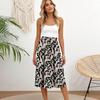 Women's Casual High Waist Drawstring A-line Skirt Printing Skirt