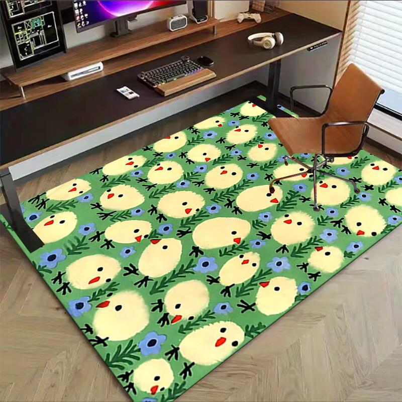 1PC Chicks Flowers Non-Slip Floor Carpet, Suitable for Office, Bedroomand Playrooms. It Can Also Be Used As a Sofa Footrest cover-T34