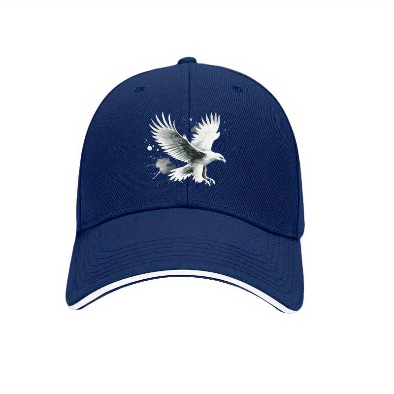 Eagle Flying Graphic Baseball Cap Polyester Casual Sun Protection Adjustable Dad Hat for Men Women