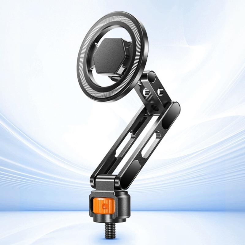 Aluminum Magnetic Phone Holder Anti Shake 360 Degree Rotating 1/4inch Screw Mount for Secure Phone Attachment Portable