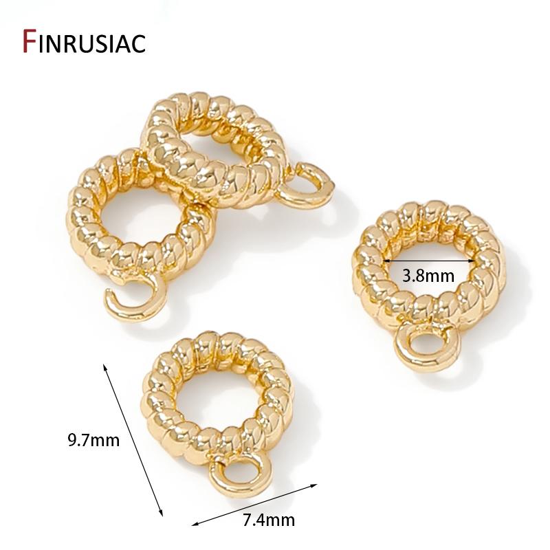 14K Gold Plated Brass Round Pendant Bail Beads Connectors,Bails For Pendants Jewelry,DIY Necklace Bracelets Making Findings