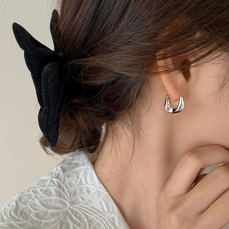 925 Silber Creolen für Damen Mode Klobig Rund Kreis Hängend Hypoallergener Schmuck Party Geschenke