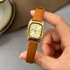 GEDI Vintage Ladies Watch Minimalist Square Temperament Fashion Leather Strap Quartz Elegant Women's Watches New