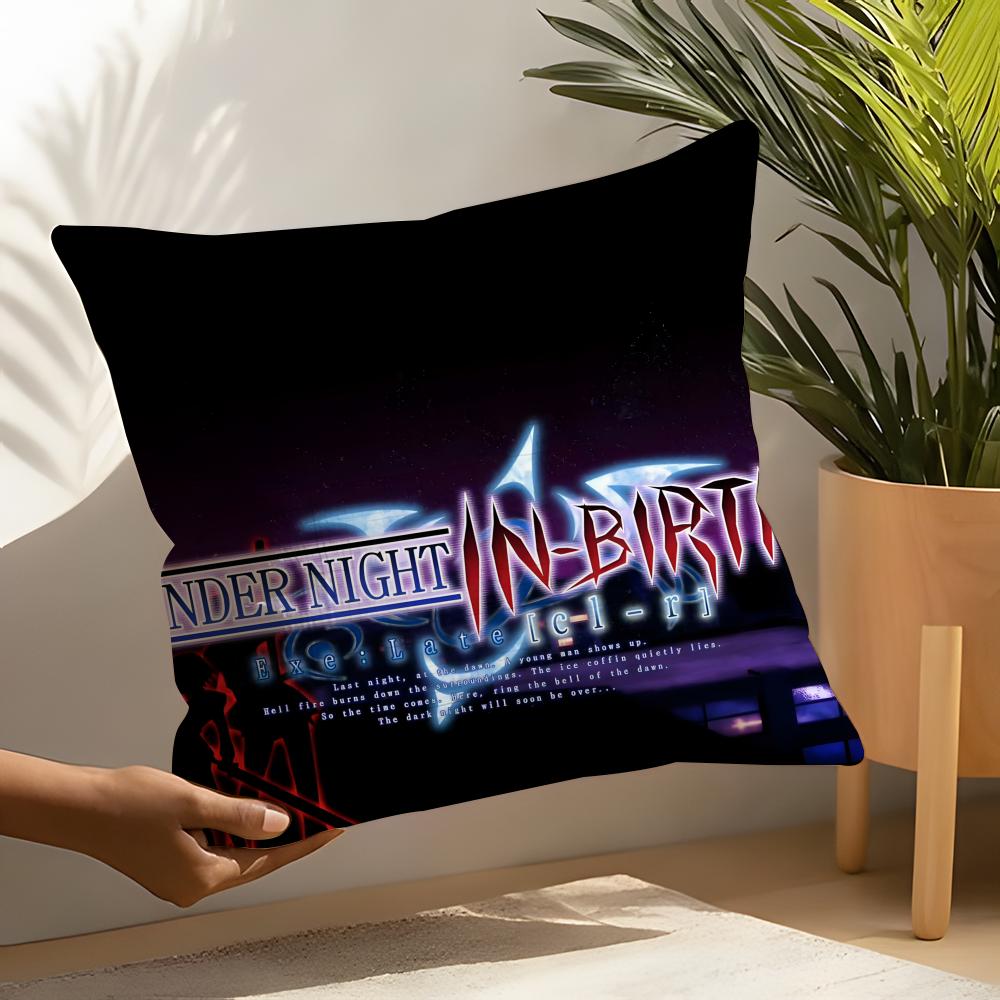 2D Fighting Game U-Under Night In-Birth 1 Linen Cushion Covers For Decorative Sofa Home Pillows Case Car Chair Pillows Cases