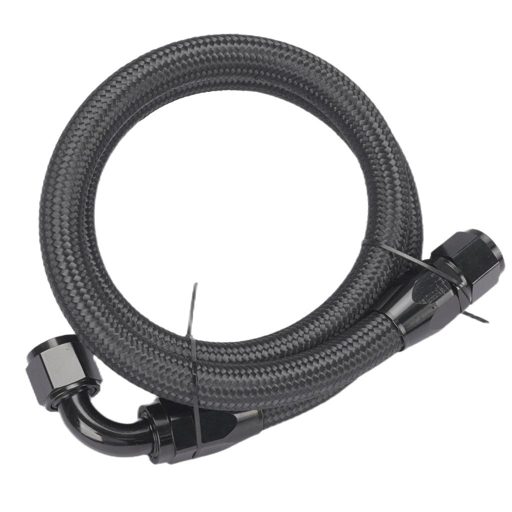 1m 10 AN Black Nylon Braided Oil/Gas Hose Kit with Detachable Fittings