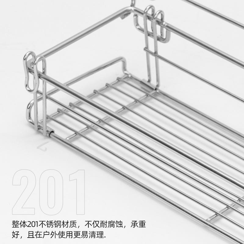 Igt Cls Table Side Storage Rack 201 Stainless Steel Foldable Hanging Extension Shelf For Outdoor Camping Picnic