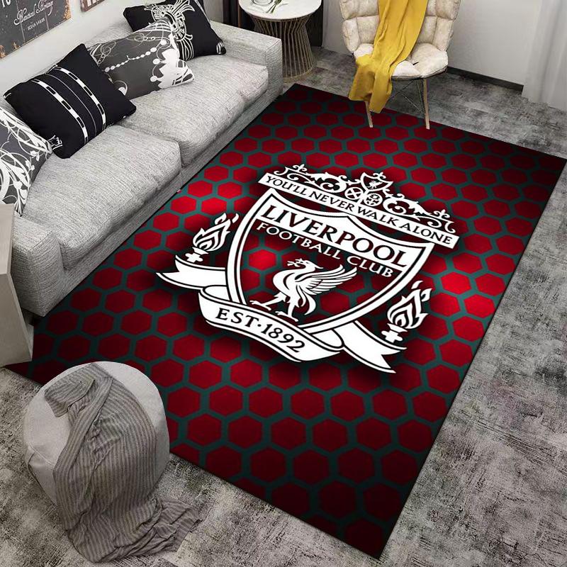 Tappeto Logo Liverpool Football Club, Design a Nido d'Ape Rosso Adatto per l'uso come antiscivolo per soggiorno camera da letto divani