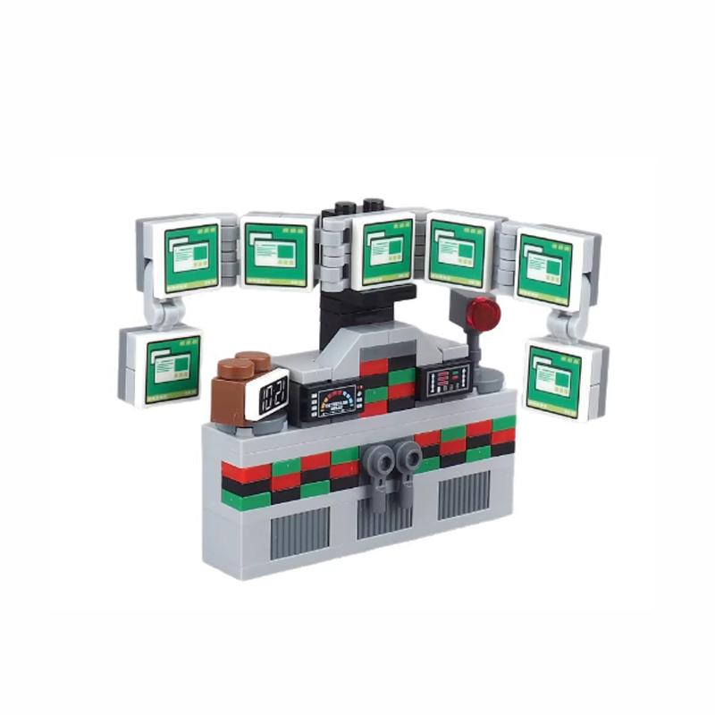 MOC City Building Block Figures Accessory TV Game Console Computer Screen Control Center Easel Oil Printing Bricks DIY Kids Toys