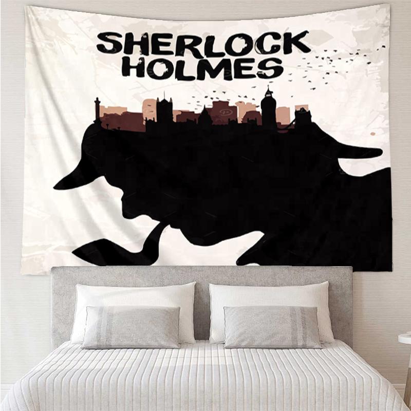 Sherlock Holmes Print Tapestry, Backdrop, Easy Setup, Ideal for Bedroom, Office & Living Room, with Aesthetic Wall Hanging Decor.