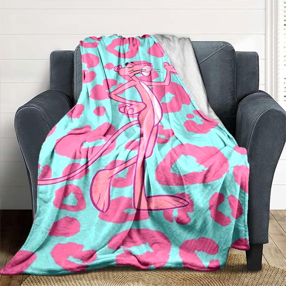 Coperta in Flanella con Stampa Pantera Rosa Alta Qualità Calda Confortevole Coperta per Tutte le Stagioni Perfetta per Regali Decorazione per la Casa