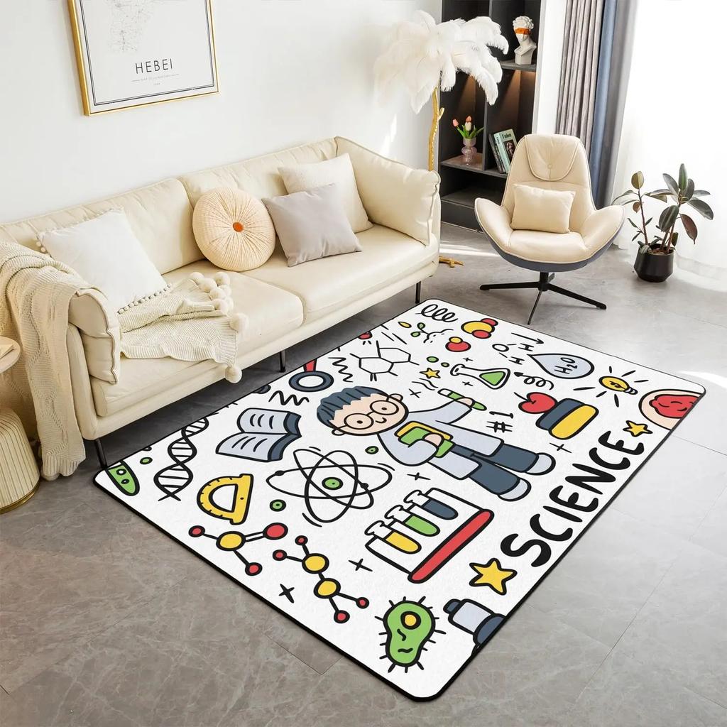Math Theme Area Rug Math Equation Rugs for Boys Girls Math Geometry Science Style Carpet Mathematics Formula Indoor Floor Mat