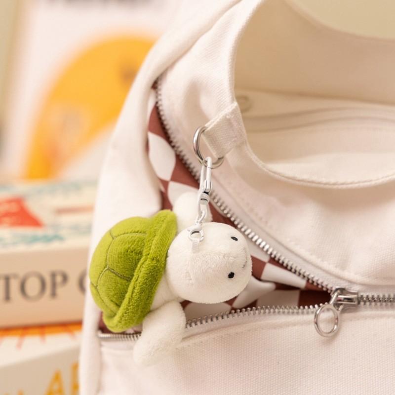 Fruit Tortoise Slippers Shaped Plush Keychain Toy Short Material Gifts Doll