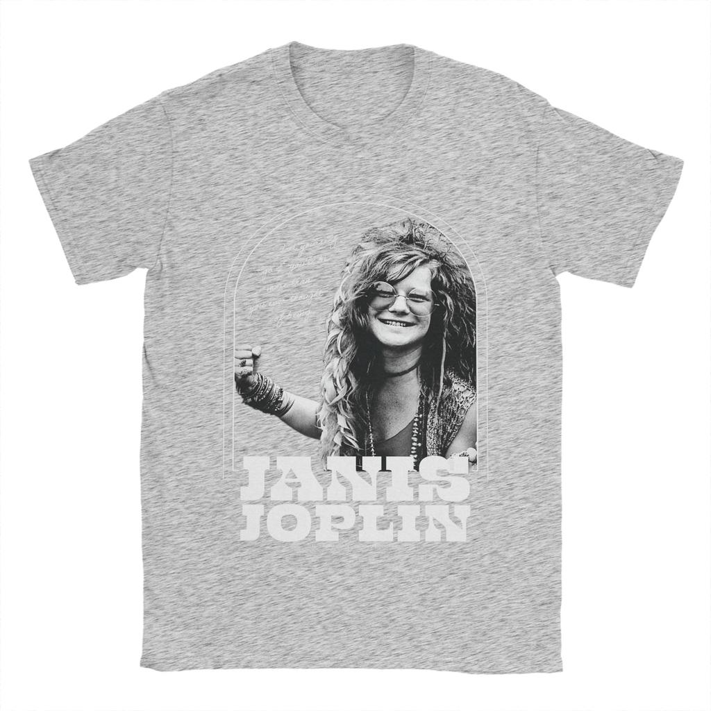 Mens TShirt Janis Joplin Let Yourself Go Be More Novelty Pure Cotton Tees Short Sleeve T Shirts Crew Neck Clothes Printed