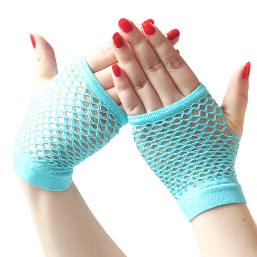 1 Pair Black Punk Gothic Short Fishnet Net Gloves for Women Fingerless Mesh Gloves Rock Night Club Party Sexy Arm Warmer