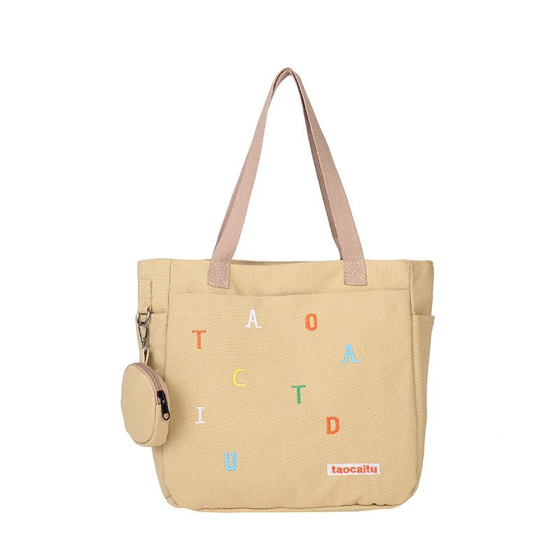 Fashion Letter Print Tote Bag for Women, Large Capacity Casual Shoulder Handbag, Student and Daily Use Shopping Bag
