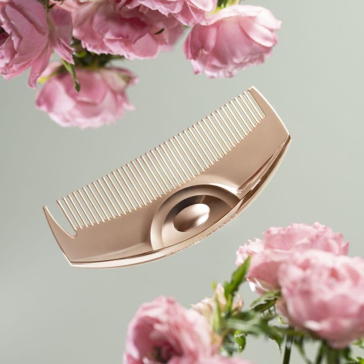 LOVE CHROME K24GP Tsuki Rose Gold Beautiful Hair Comb for Going Smooth and Smooth Hair LOVECHROME K24GP Tsuki Rose Gold [Official Shop] Out, /