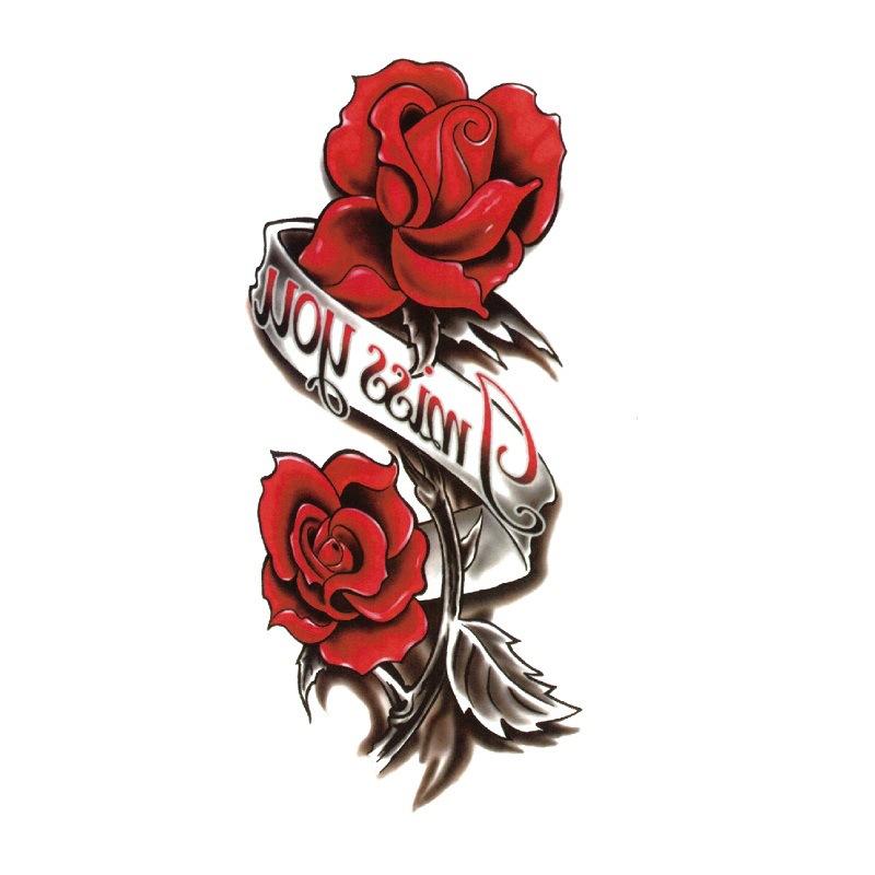 Adesivo de tatuagem de flor de rosa azul, flor de ameixa, padrão grande, capa de braço, adesivo de tatuagem à prova d'água, amostra de tatuagem