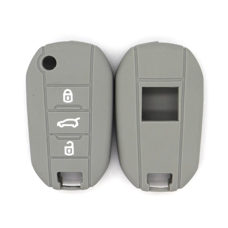 Geeignet für Peugeot neuer 301307308S4085082008300840085008 Klappschlüssel 3 Tasten Silikon Schlüssel Anti-Fall Schlüsselabdeckung