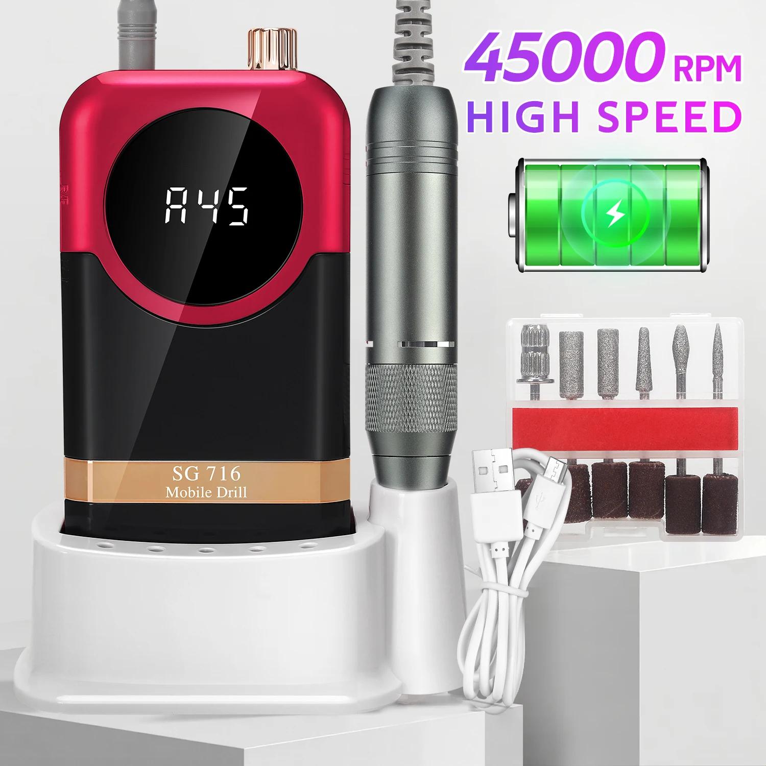 

DianaBeauty 45000 об/мин Перезаряжаемая машинка для маникюра Электрическая пилка для ногтей Машинка для маникюра с аккумулятором 1800 мАч и базой Инструменты для ногтей USB