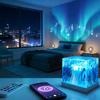 Aurora Projector Night Light Ambient Lighting with Remote Control Rechargeable Portable Water Ripple Effect LED Lamp for Bedroom Living Room