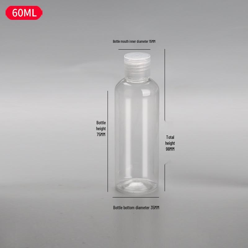 PET Transparent Flip-Top Liquid Dispenser Bottle, 10-50ml