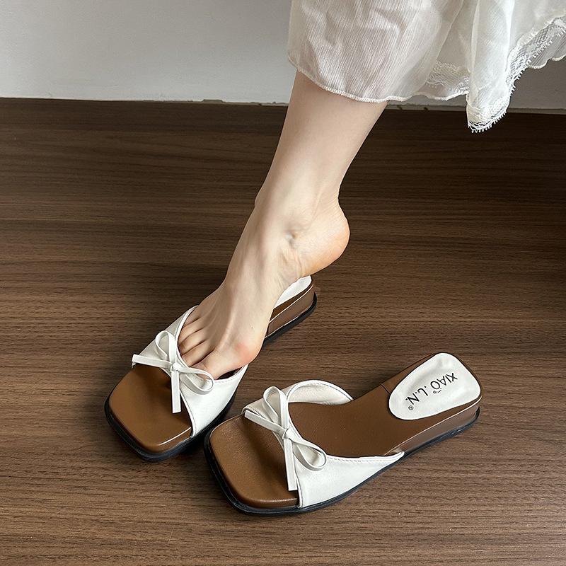 Retro Shoes Wedge Heels Height-increasing One-shoulder Slippers Women's Shoes New Cool Slippers