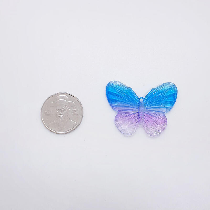 Two-tone Aurora Butterfly Bead Keychain Material Baekcham