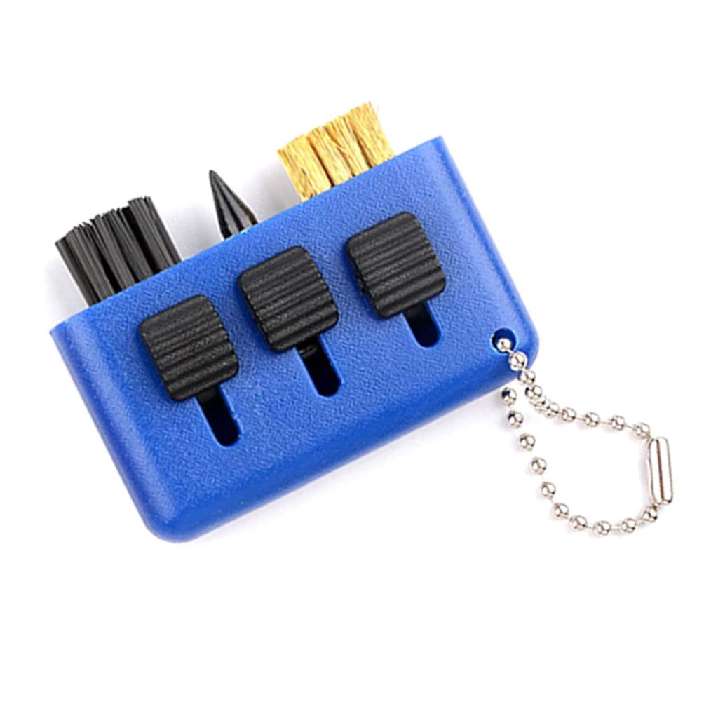 Brosse 3 en 1 pour voiturette de golf avec affûteur de rainures de golf Outil de nettoyage rétractable pour club de golf pour les passionnés de golf