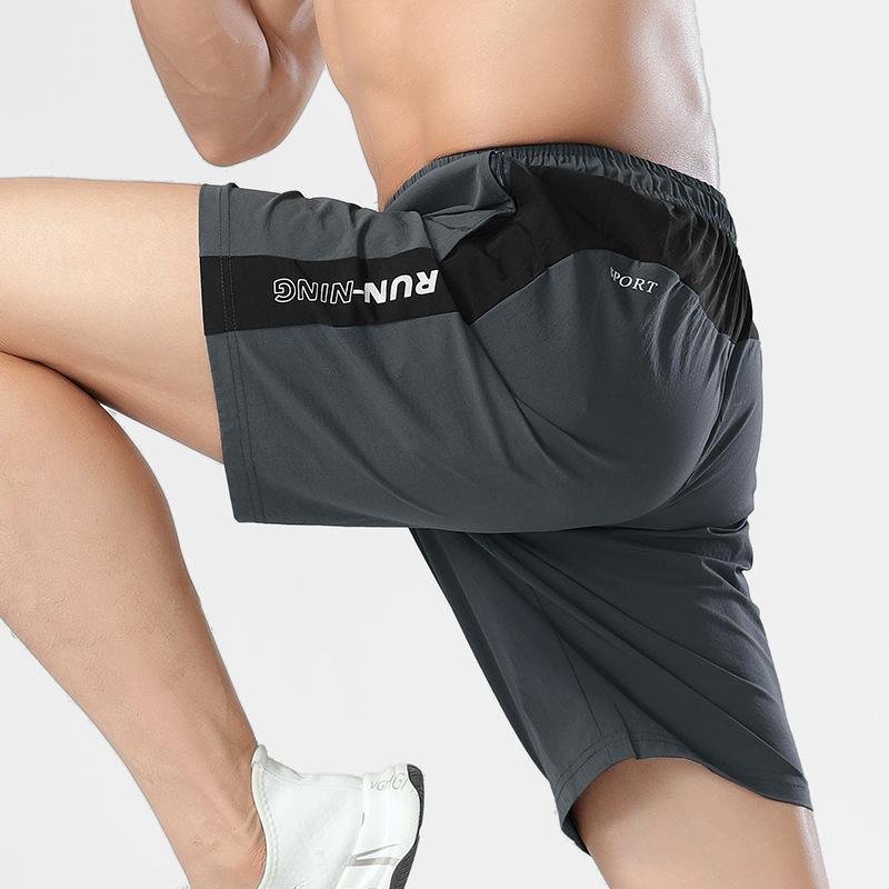 Elastic Waist Shorts Summer Men's Nylon Ice Silk Loose Casual Five-point Men's Shorts Running Fitness Quick-drying Sports Shorts
