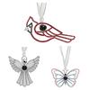 Metal Projection Pendant Christmas Angel Ornament Rhinestone Bird Butterfly Decoration Memory Keepsake Gift for Family Friends Couples Pet Owners