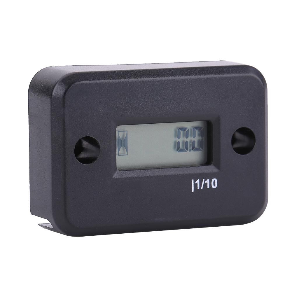 Digital Hour Meter Gauge Timer for Gasoline Engine Racing Motorcycle ATV Mower Black