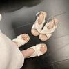 Holiday style~ Cross-woven sandals for women to wear open-toed soft-soled summer new fashion with skirts Casual sandals