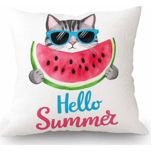 Swono Hundred Dollar Bill Farmhouse Pillow Cover 18x18 Inch Home Decor Cotton Linen Throw Pillow Case Cushion Cover for Sofa Couch