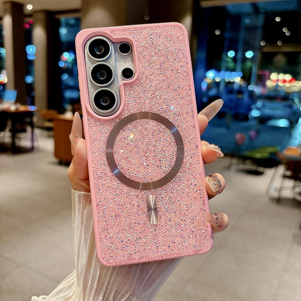 Back with Rhinestones With MagSafe Magnetic Case For Samsung S26 Ultra S26 Plus Galaxy S26 + Glitter Camera Protect Cover