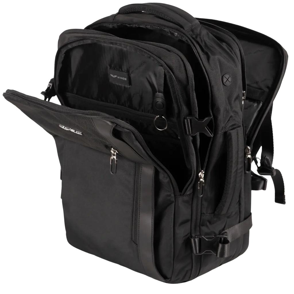 Wings Skylark Multifunctional Backpack Expandable Black