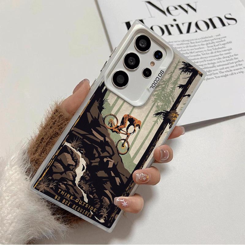 

Мягкий чехол для телефона с изображением горного велосипеда для Samsung Galaxy S24 S25 FE S26 Edge S23 Ultra S22 Plus S21 + Ударопрочная задняя крышка Samsung S24 FE