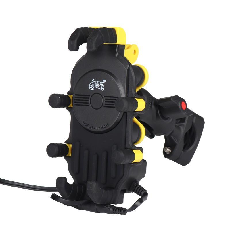 15W Wireless Fast Charging Motorcycle Phone Mount With Shock Absorption Bike Navigation Riding