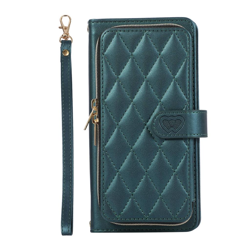 Crossbody Wallet Case for iPhone 17 Pro Max/Air, PU Leather Flip Cover with Card Slots, Kickstand Folio, Wrist Strap Lanyard