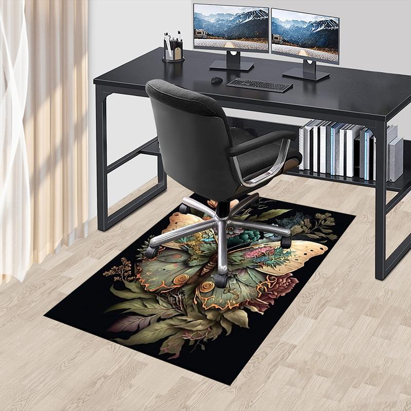 1pc Butterfly Flowers Carpet Anti Slip Polyester Floor Mat for office.Bedroom