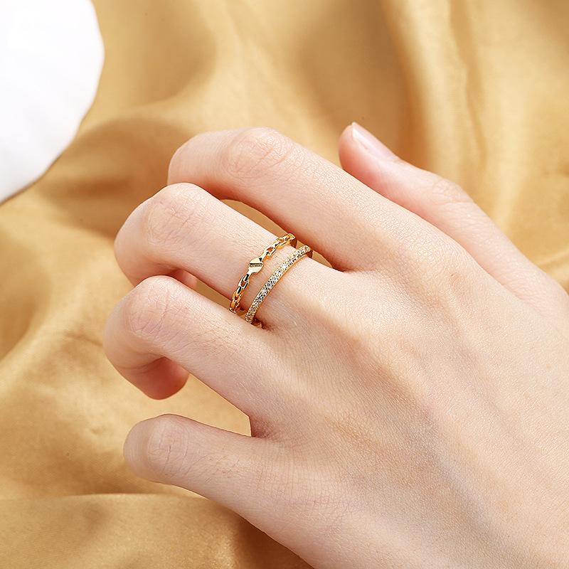 Lindon Klassisk Kobberlegering Zirkon Ring Dame Smykker Bryllupsløfte Festgave