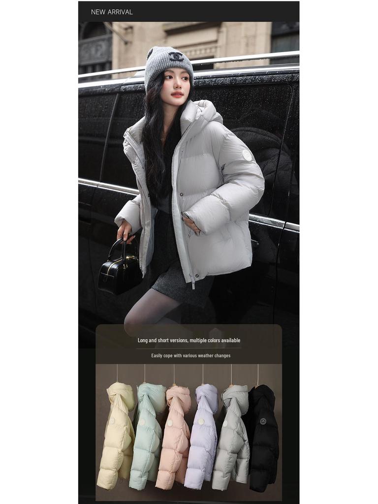 Women's 2025 Snow Mountain Black Cloud Puffer Jacket: New Thickened Short Winter Streetwear Fashion