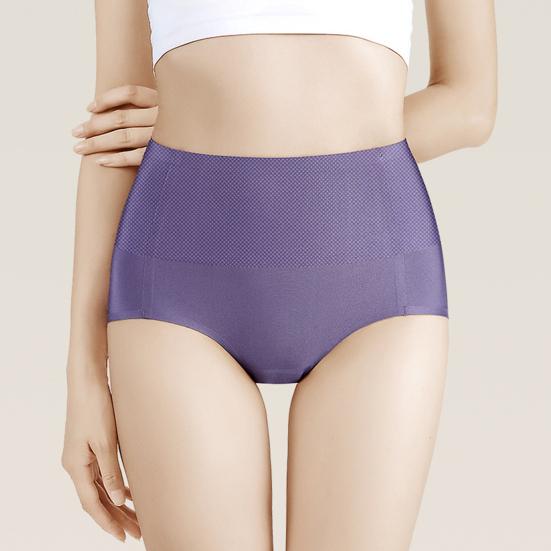 Women Panties High Waist Solid Color Seamless Soft Anti-septic Stretchy Thin Breathable Tummy Control Lady Underpantis Briefs Underwear