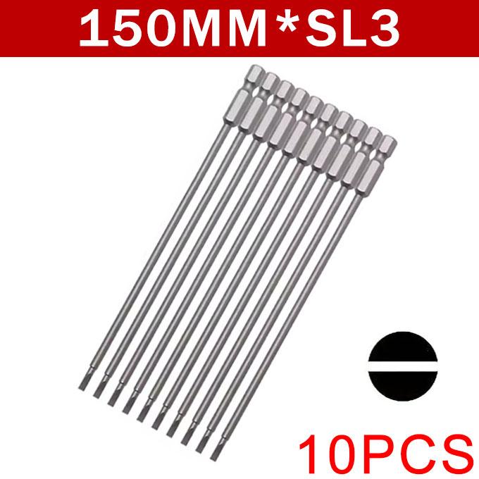 4/10Pcs Slotted Screwdriver Bit Set Magnetic For Drill 1/4 Hex Shank Cross Screw Driver Tip Kit Precision Power Tool Accessory