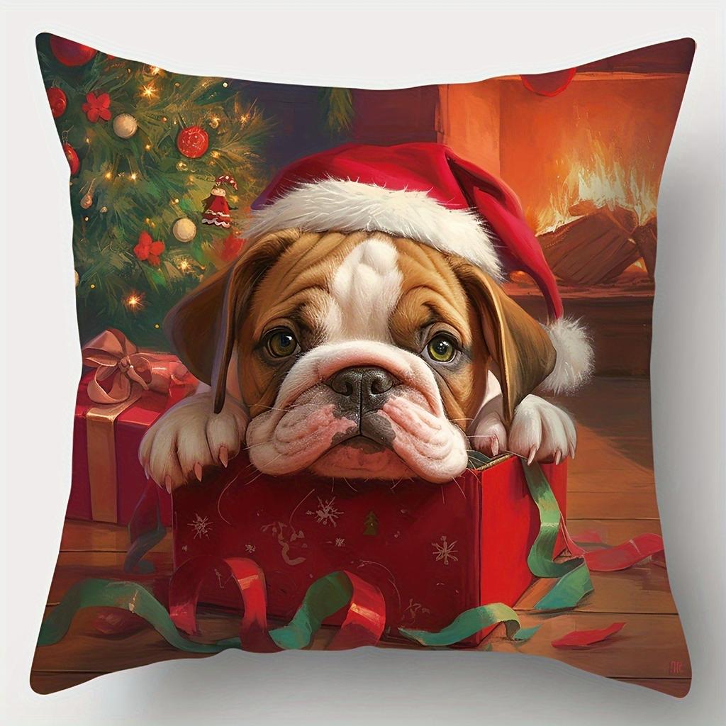 Christmas Decoration Pillowcase Car Cute Puppy Pillow Cover Sofa Cushion Suite Room Home Decoration Gift for Friends