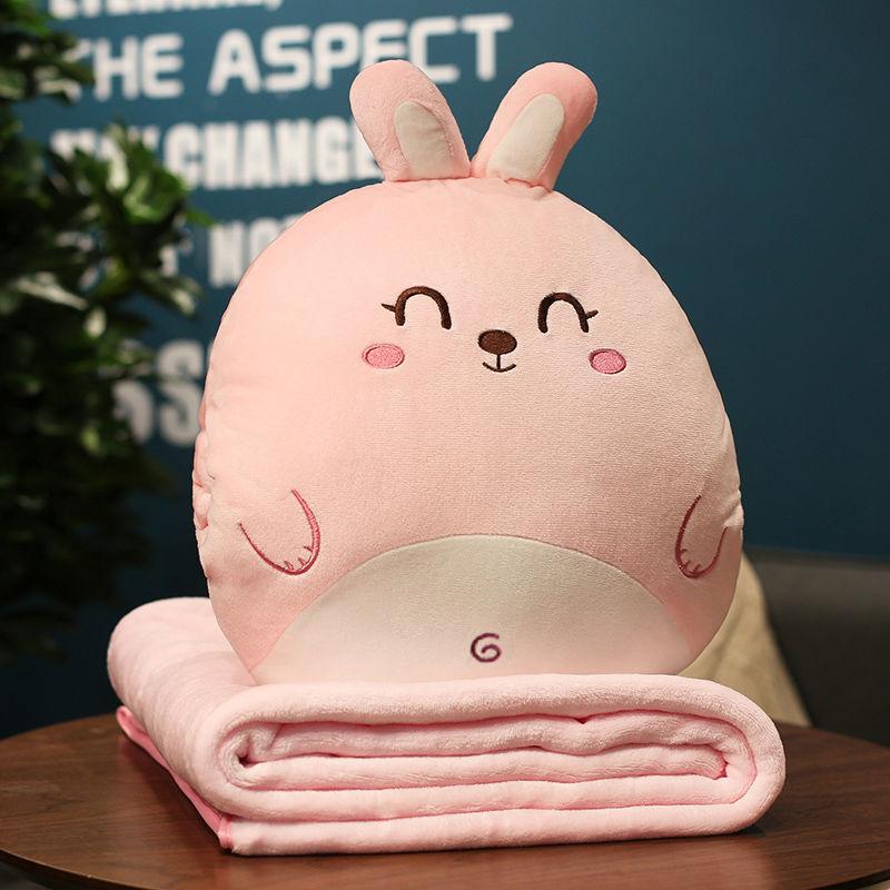 3 In1 Stuffed Hand Warmer Bag Cartoon Animal Pillow Blanket Cute Cushion Blanket Home Car Travel Pillow for Children Girl Gift