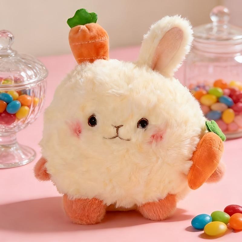 Kawaii Fluffy Bunny Plush Toy Cute Soft Carrot Rabbit Plushie Doll Children Sleep Companion Doll for Adult Gifts Home Decor